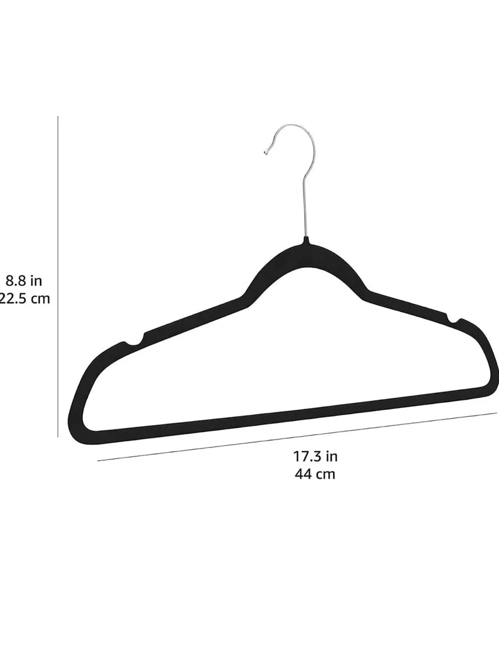 NEW Whitmor Spacemaker Black Velvet Hangers - 25 Count